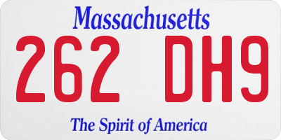 MA license plate 262DH9