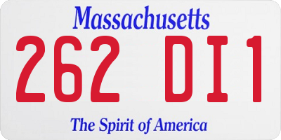 MA license plate 262DI1