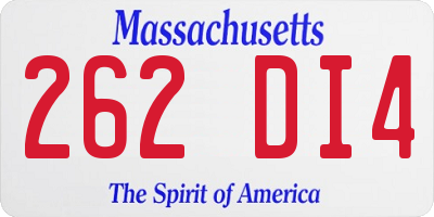 MA license plate 262DI4