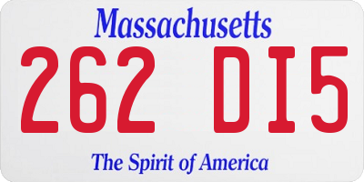 MA license plate 262DI5