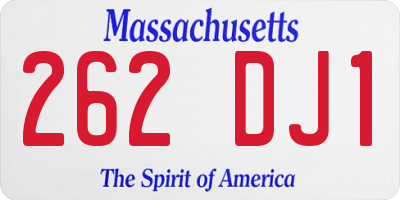 MA license plate 262DJ1