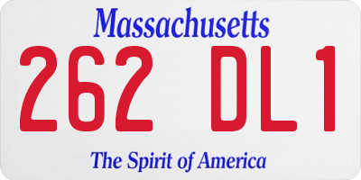 MA license plate 262DL1