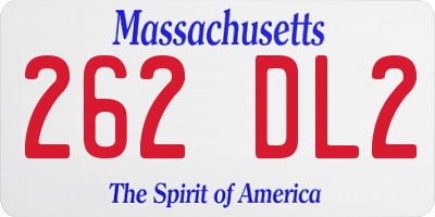 MA license plate 262DL2