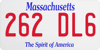 MA license plate 262DL6