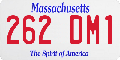 MA license plate 262DM1