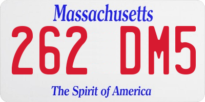 MA license plate 262DM5