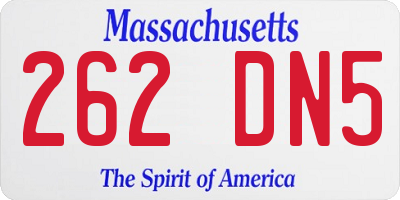 MA license plate 262DN5