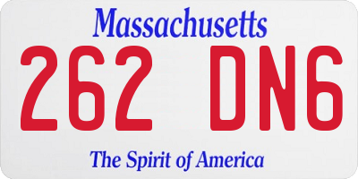 MA license plate 262DN6