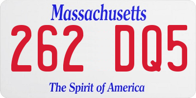 MA license plate 262DQ5