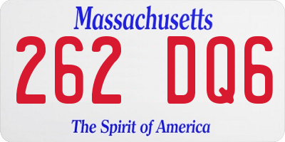 MA license plate 262DQ6