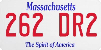 MA license plate 262DR2