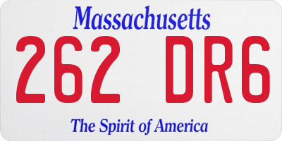 MA license plate 262DR6