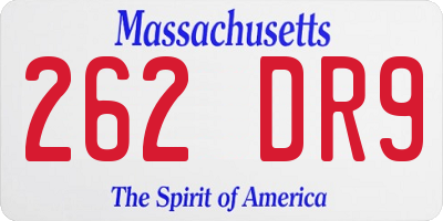 MA license plate 262DR9