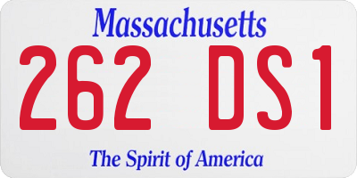 MA license plate 262DS1