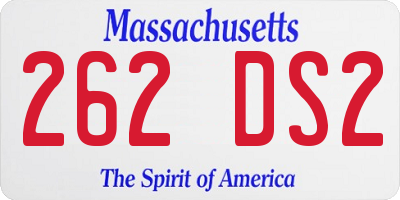 MA license plate 262DS2