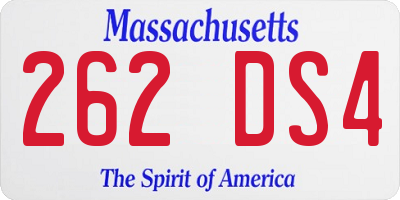 MA license plate 262DS4