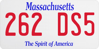 MA license plate 262DS5