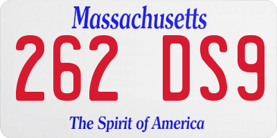 MA license plate 262DS9