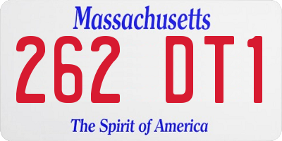 MA license plate 262DT1