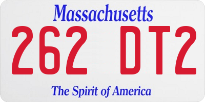 MA license plate 262DT2