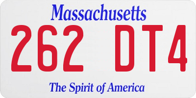 MA license plate 262DT4