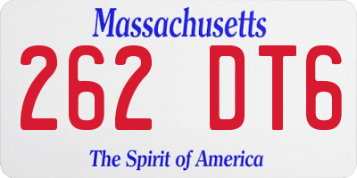 MA license plate 262DT6