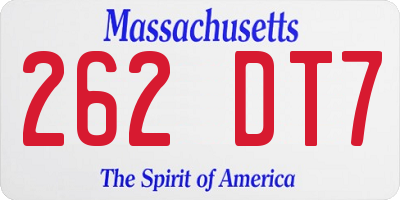 MA license plate 262DT7