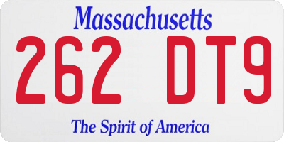 MA license plate 262DT9