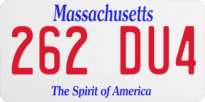 MA license plate 262DU4