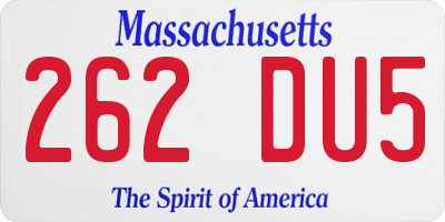 MA license plate 262DU5