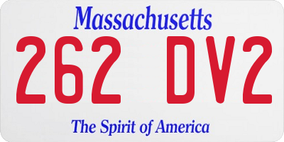MA license plate 262DV2