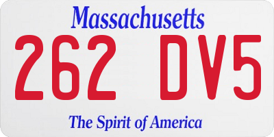 MA license plate 262DV5