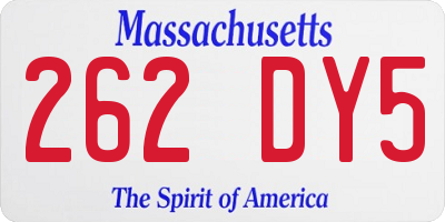 MA license plate 262DY5