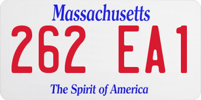 MA license plate 262EA1