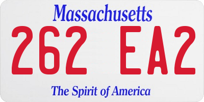 MA license plate 262EA2