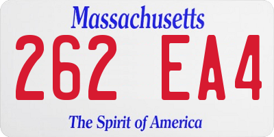MA license plate 262EA4