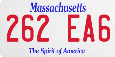 MA license plate 262EA6