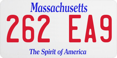 MA license plate 262EA9