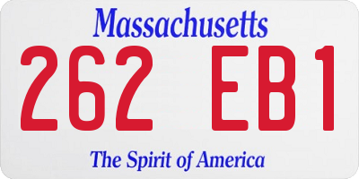MA license plate 262EB1