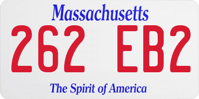 MA license plate 262EB2