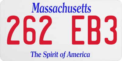 MA license plate 262EB3
