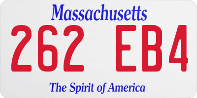 MA license plate 262EB4