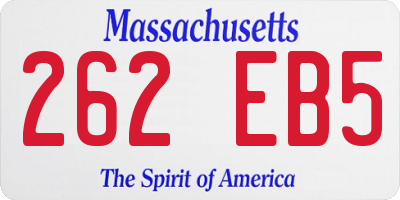 MA license plate 262EB5