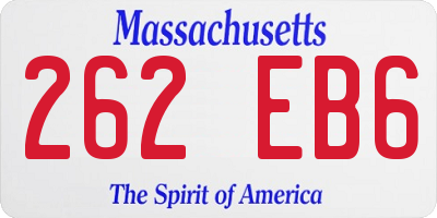 MA license plate 262EB6