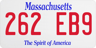 MA license plate 262EB9