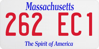 MA license plate 262EC1