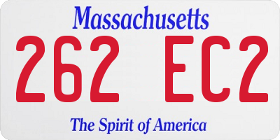 MA license plate 262EC2