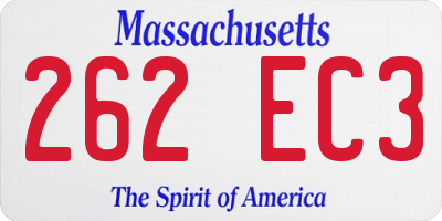 MA license plate 262EC3
