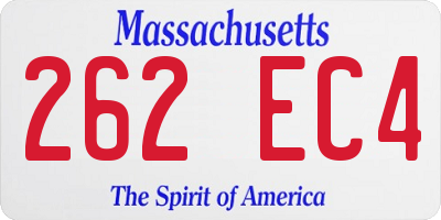 MA license plate 262EC4