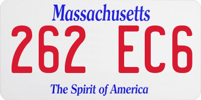 MA license plate 262EC6